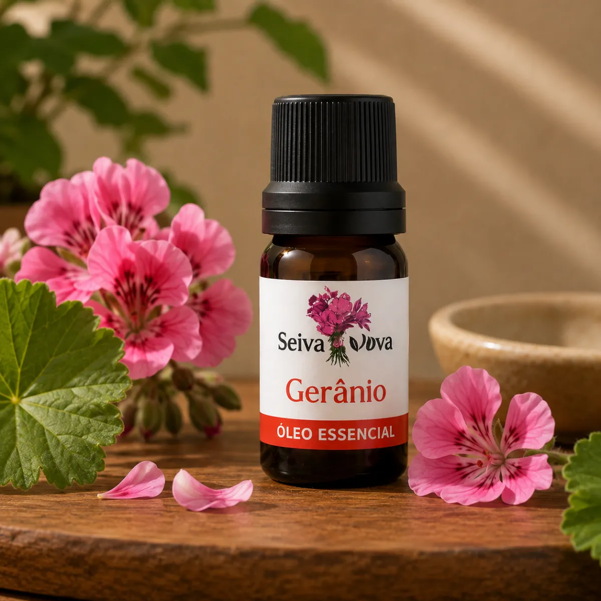 Óleo Essencial de Gerânio 10ml 100% Puro — Seiva Viva